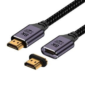 chenyang HDMI 2.1 كابل موصل مغناطيسي، HDMI ذكر إلى ذكر 8K @ 60 هرتز 4K @ 120 هرتز 48 جيجابت في الثانية كابل مجدول من النايلون عالي السرعة مطلي بالذهب 1.0 متر للتلفزيون والشاشة والكمبيوتر