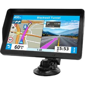 GPS Navigator for Car Truck RV, Latest 2024 Map, 9 inch Touch Screen Real Voice Spoken Turn-by-Turn Direction Reminding Navigation System for Cars, Vehicle GPS with Speed and Red Light Warning (Black)