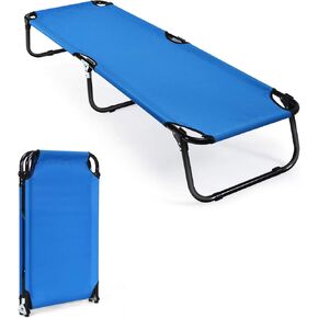 GYMAX Camping Cot, 330 LBS Folding Cot for Sleeping, Easy Set Up Cot Bed for Adults, Indoor &Outdoor Travel Adventure Picnic Hiking Cot for Patio Yard Home Office (Gray)