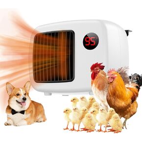 Dog House Heater w Thermostat Outdoor Winter, 600W Safe Heater for Dog Houses Outside Adjustable Temp & Timer Setting for Livestock Kennel Cat Cage Chicken Coop w 6ft Anti Bite Cord