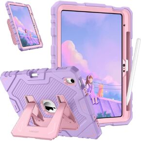 Fintie Kids Friendly Case for iPad 10th Generation 10.9 Inch Tablet (2022 Model), Fully-Body Rugged Heavy Duty Shockproof Protective Kiddie Case with Built-in Kickstand for Kids, Purple