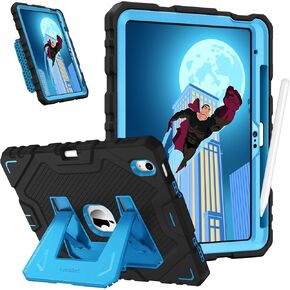 Fintie Kids Friendly Case for iPad 10th Generation 10.9 Inch Tablet (2022 Model), Fully-Body Rugged Heavy Duty Shockproof Protective Kiddie Case with Built-in Kickstand for Kids, Purple