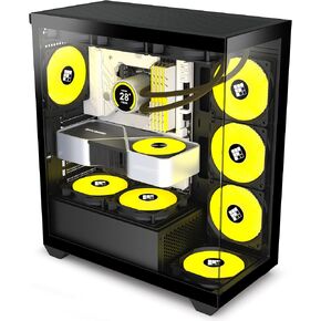 PC Case - Pre-Installed 3 PWM ARGB Fan, ATX Mid-Tower Gaming PC Case, with Type-C, F3 Black