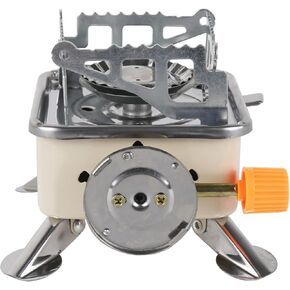 Windproof Stove Burner, Ultralight Camping Stove, Portable Mini Square Camping Stove, Collapsible Stove Burner, Camping Gas Stove with Fuel Canister Adapter for Outdoor, Hiking, Backpacking