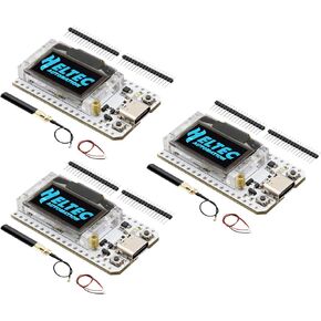 3 PCS ESP32-LoRa-V3 Development Board, LoRa V3 Meshtastic WiFi, ESP32-LoRa V3 WiFi Bluetooth Dual Core SX1262 CP2102 Chip with 0.96" OLED Display and Antenna for Meshtastic Arduino in Kuwait