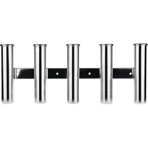 Geeyae Stainless Steel Fishing Rod Holder 5 Tube for Marine Boat Yacht, 5 Linked Fishing Rod Rack