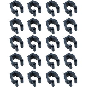 20PCS 28x15x21mm Fishing Rod Clamp Positioning Clamp Black Plastic Wall Mounted Rod Clamp for Fixing Fishing Rod Cue Holder Billiard Cues