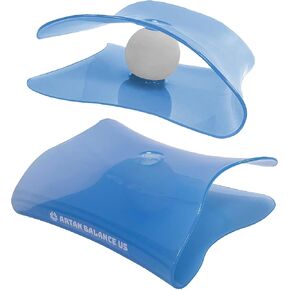 3 in 1 Back Stretcher, Ab Mat for Sit Up with Massage Ball – Ideal Solution for Fitness, Pain Relief, and Comfort – Rocking a Baby and Working - Lightweight and Portable - Blue