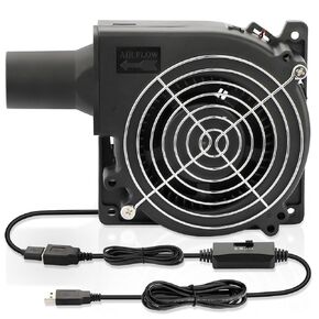 Wathai 120mm x 32mm BBQ Small Mini Air Blower Fan with Variable Speed Controller High Airflow Charcoal Chimney Fan for Smokers, Camping Cooking, Wood Stove, Charcoal Starter