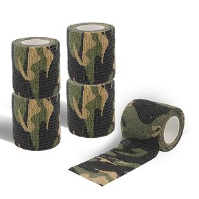 WALWAL Camouflage Self-Adhesive Tape, 2" x 14.76 ft Multifunctional Non-Woven Fabric Stealth Tape for Hunting Gear & Outdoor Equipment, Jungle Woodland Concealment Aid（Jungle Camouflage,4Pcs）