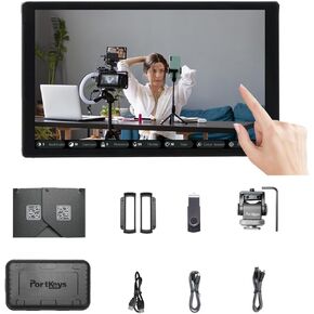 PortKeys PL5 5.4" 4K HDMI Touchscreen Video Monitor, 500nit Camera Field Monitor Live Streaming Capture Card Monitor, Vertical Shooting Stretch, 360° Color Grader USB 3.0 Interface Simul for Streaming