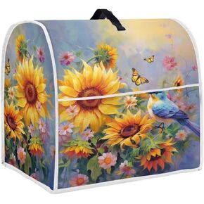 Bird Print Kitchen Aid Mixer Cover Small Kitchen Appliance Covers Stand Mixer Cover with Accessory Storage Pockets and Handles Tilt Head Bowl Lift Models (Fits for 4.5-5 Quart)