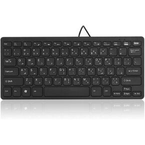 Russian/Arabic English Bilingual Language Keyboard, 78 Keys Ultra Slim Language Keyboard, Ergonomic Large Buttons Keyboard for Computer Desktop PC (Arabic)
