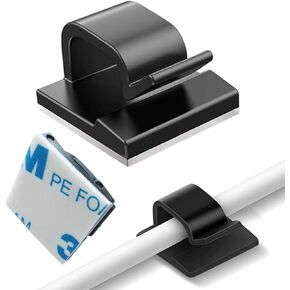 40pcs Adhesive Cable Wire Clips, Cable Clips Cord Holder for Ethernet Cable,TV Cable, LED Lights,Electric Wires, Cable Management Wire Organizer for Office,Home, (0.67inch/17mm, Black)