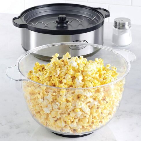 Nostalgia Classic Electric Stirring Popcorn Maker, Makes 8 Cups, Large Lid Doubles as Serving Bowl, Quick Heat Technology, for Kettle Corn and Roasted Nuts, Black in Kuwait