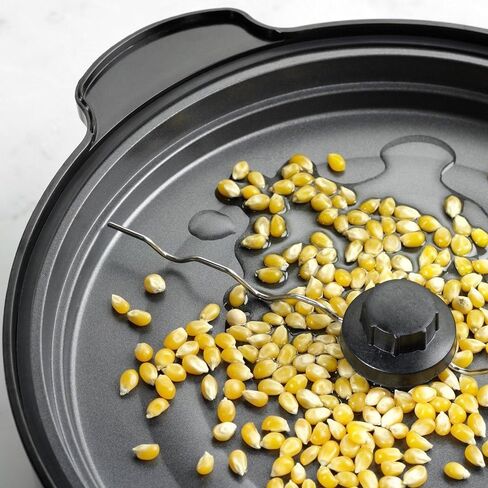 Nostalgia Classic Electric Stirring Popcorn Maker, Makes 8 Cups, Large Lid Doubles as Serving Bowl, Quick Heat Technology, for Kettle Corn and Roasted Nuts, Black in Kuwait