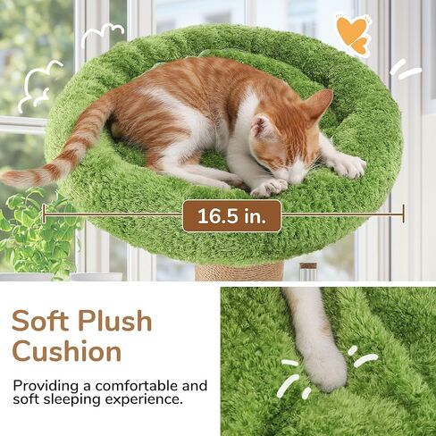 شجرة القطط من فوكومارو، مجثم نافذة للقطط مكون من 4 طبقات مع سرير فخم واسع، جدار متعدد الاستخدامات أو برج تسلق مثبت على النافذة مع أعمدة خدش سميكة للنوم والخدش ومشاهدة الطيور in Kuwait