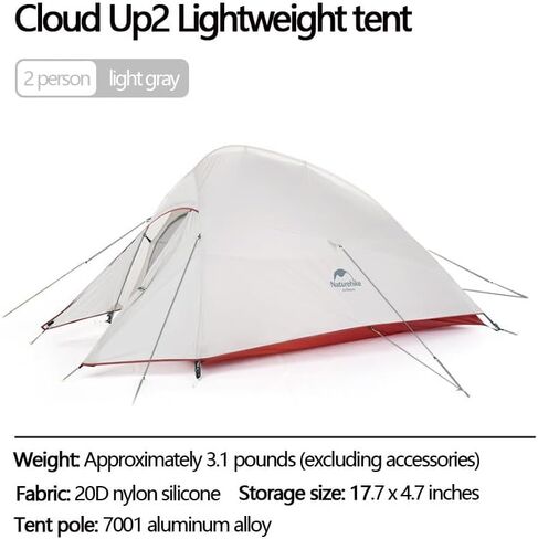 خيمة Naturehike Cloud Up2/Pro/UL خفيفة الوزن للاستخدام في الهواء الطلق لتسلق الجبال والمشي لمسافات طويلة خيمة لمدة ثلاثة مواسم لشخصين خيمة تخييم خفيفة للغاية in Kuwait