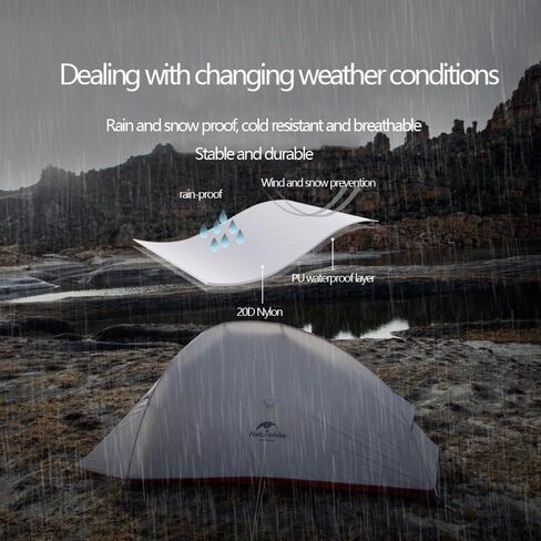 خيمة Naturehike Cloud Up2/Pro/UL خفيفة الوزن للاستخدام في الهواء الطلق لتسلق الجبال والمشي لمسافات طويلة خيمة لمدة ثلاثة مواسم لشخصين خيمة تخييم خفيفة للغاية in Kuwait