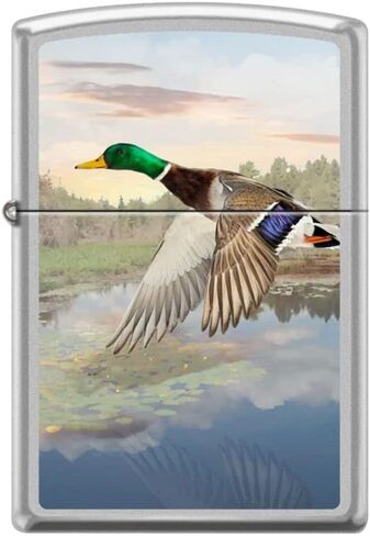 Zippo Lighter- Duck Mallard Satin Chrome Windproof Lighter #Z5277 in Saudi Arabia