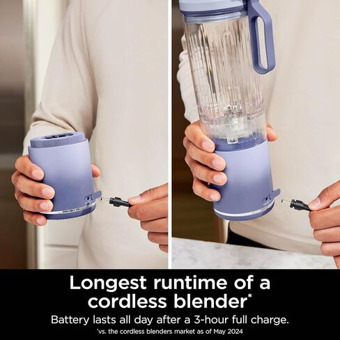 Ninja Blast Max, Portable Blender + Twist & Go, Personal Blender, Ninja Blender, Smoothie, Blend, Ice Crush, 3 Programs, Cordless, 22oz removable Vessel, Dishwasher Safe, Leakproof, Sea Glass, BC251MT in Saudi Arabia