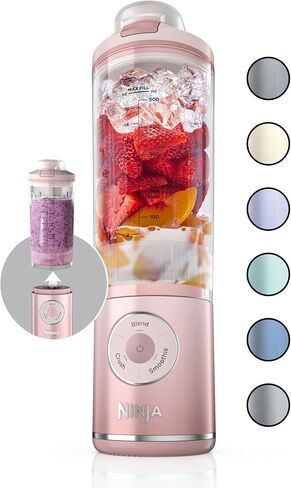 Ninja Blast Max, Portable Blender + Twist & Go, Personal Blender, Ninja Blender, Smoothie, Blend, Ice Crush, 3 Programs, Cordless, 22oz removable Vessel, Dishwasher Safe, Leakproof, Sea Glass, BC251MT in Saudi Arabia