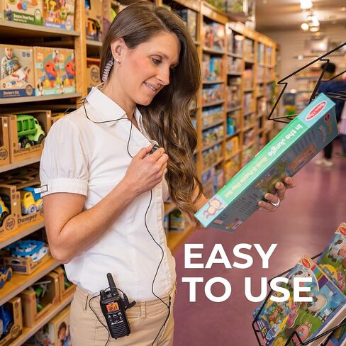 Midland – LXT600BBX6 Gang Charger Business Radio Walkie Talkie with Ear Piece - Small, Lightweight - Security Restaurants Retail Cafes - Two Way Radio with Charging Base- Rechargeable- 6 Units in Saudi Arabia