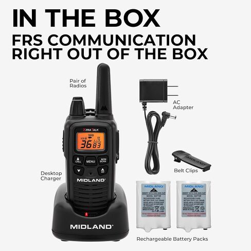 Midland – LXT600BBX6 Gang Charger Business Radio Walkie Talkie with Ear Piece - Small, Lightweight - Security Restaurants Retail Cafes - Two Way Radio with Charging Base- Rechargeable- 6 Units in Saudi Arabia