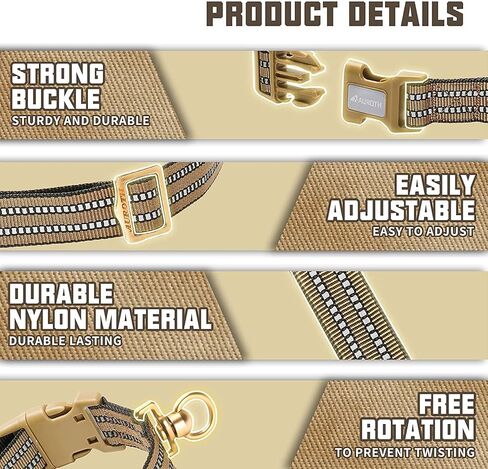 Durable Dog Collar with GPS Dog Tracker & Airtag Dog Collar – Pet Collar for Dogs and Cats, Compatible with Apple AirTag and Dog Tags. (Army Brown) in Saudi Arabia