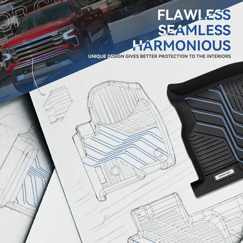 حصيرة سرير شاحنة OEDRO مناسبة لـ 2019-2024 Chevy Silverado 1500 GMC Sierra 1500 5.8FT، بطانة شحن TPE مناسبة لجميع الأحوال الجوية، ملحقات Chevy Silverado/Sierra 1500 شديدة التحمل، سوداء in Kuwait