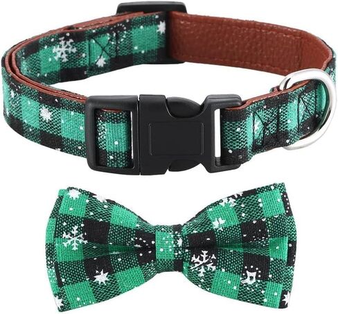 Dog Collars with Bow,Velvet Puppy Collar with Zinc Alloy Safety Buckle, Adjustable Soft Dog Bow Tie Collar, Detachable Breakaway Dog Collar with Metal D-Ring for Small Medium Large Dogs in Saudi Arabia
