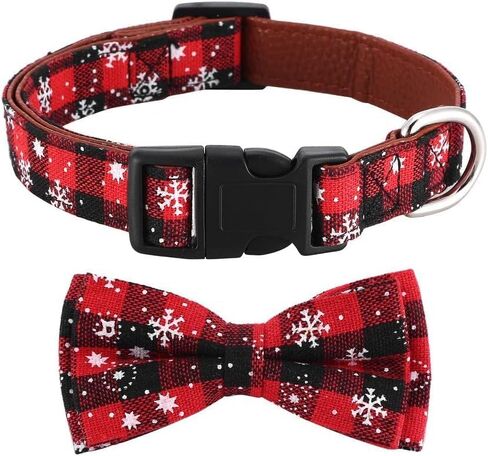 Dog Collars with Bow,Velvet Puppy Collar with Zinc Alloy Safety Buckle, Adjustable Soft Dog Bow Tie Collar, Detachable Breakaway Dog Collar with Metal D-Ring for Small Medium Large Dogs in Saudi Arabia