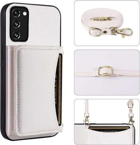 Phone Case for Samsung Galaxy S20 FE 5G 6.5inch Wallet Cover with Crossbody Shoulder Strap and Leather Credit Card Holder Pocket Slim S 20 EF UW S20FE5G S20FE 20S S2O Fan Edition 4G G5 Red in Saudi Arabia