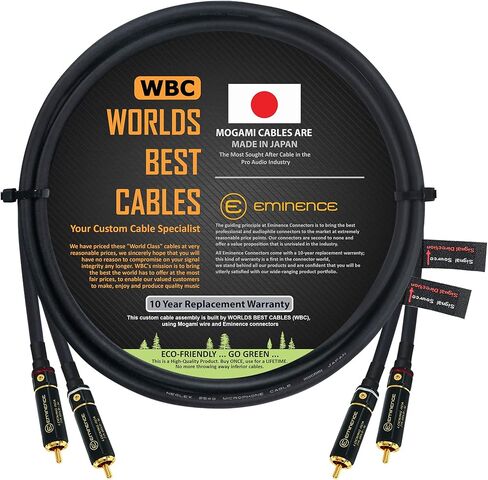 WORLDS BEST CABLES 5 Foot – Directional High-Definition Audio Interconnect Cable Pair Custom Made Using Mogami 2549 Wire and Eminence Gold Locking RCA Connectors in Saudi Arabia