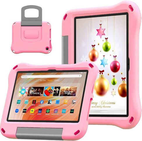 Case for 10 inch Tablet 2023&2021 - Riaour Shockproof Case Cover with Handle Stand for 2023 10 inch Tablet,(Incompatible with iPad Samsung 10 inch Tablet) (Light Pink) in Saudi Arabia