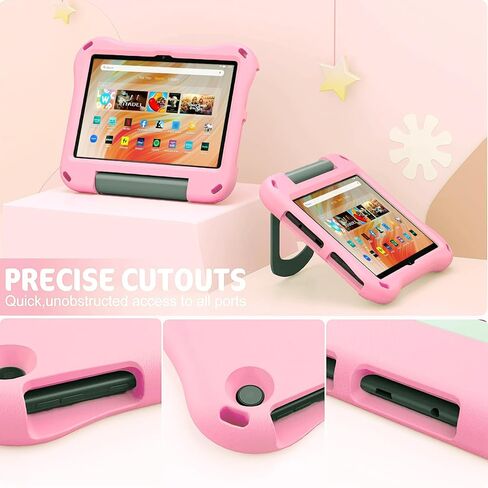 Case for 10 inch Tablet 2023&2021 - Riaour Shockproof Case Cover with Handle Stand for 2023 10 inch Tablet,(Incompatible with iPad Samsung 10 inch Tablet) (Light Pink) in Saudi Arabia