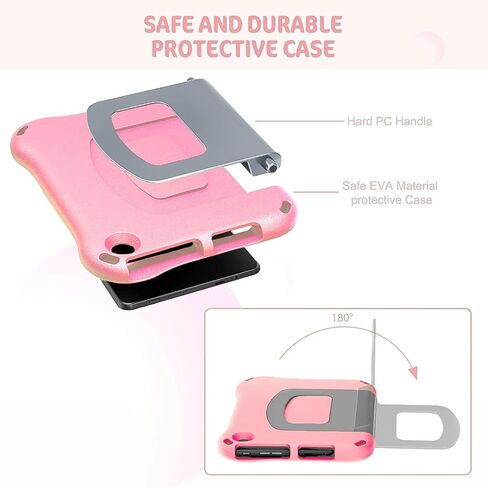 Case for 10 inch Tablet 2023&2021 - Riaour Shockproof Case Cover with Handle Stand for 2023 10 inch Tablet,(Incompatible with iPad Samsung 10 inch Tablet) (Light Pink) in Saudi Arabia
