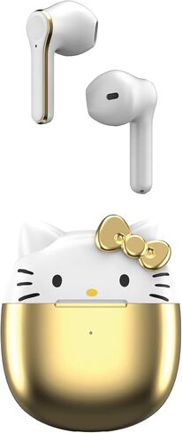 Hello Kitty Bluetooth Wireless Earbuds with Charging Case - Built-in Mic, Easy Pairing, Cute Design, Purple and Black, Perfect for Kids, Teens Fans in Kuwait