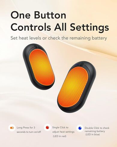 Hand Warmers Rechargeable, VEGER 2 Pack Electric Rechargeable Hand Warmers, Portable Pocket Heater for Christmas, Indoor, Outdoor, Sports, Winter Essentials, Cold Days Must Have in Saudi Arabia