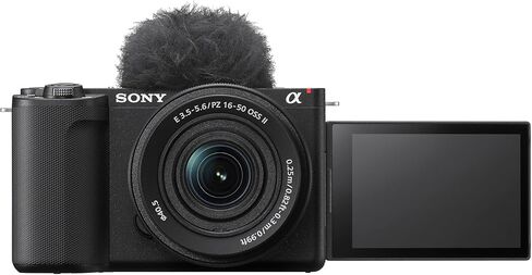 Sony Alpha ZVE10 II - APS-C Interchangeable Lens Mirrorless Camera with 16-50mm Lens (Black) Bundle with Advanced Accessories | sony zve10 in Saudi Arabia