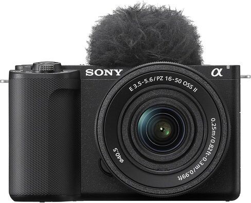 Sony Alpha ZVE10 II - APS-C Interchangeable Lens Mirrorless Camera with 16-50mm Lens (Black) Bundle with Advanced Accessories | sony zve10 in Saudi Arabia