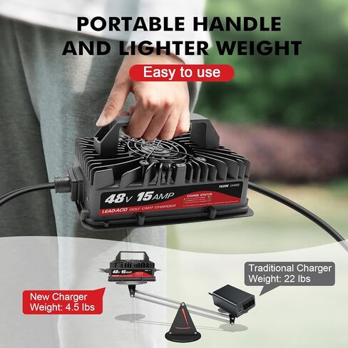 15 AMP 48 Volt Golf Cart Charger for Club Car with 3-Pin Round Plug in Saudi Arabia