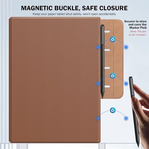 MoKo Case for Remarkable Paper Pro 2024 11.8", Lightweight Ultra-Thin Magnetic Case with Wide Pen Protective Clasp, Auto Sleep/Wake for Remarkable Pro 11.8", Black Notebook in Kuwait
