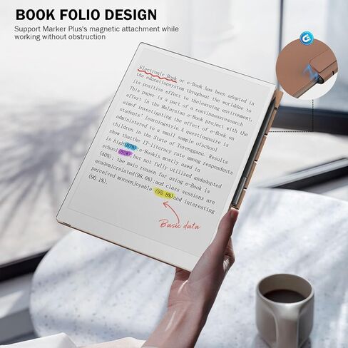 MoKo Case for Remarkable Paper Pro 2024 11.8", Lightweight Ultra-Thin Magnetic Case with Wide Pen Protective Clasp, Auto Sleep/Wake for Remarkable Pro 11.8", Black Notebook in Kuwait