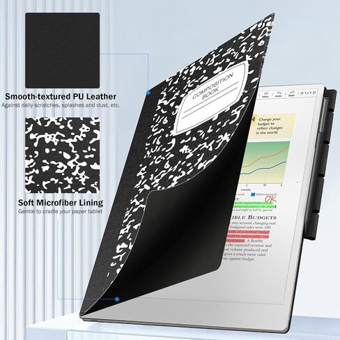MoKo Case for Remarkable Paper Pro 2024 11.8", Lightweight Ultra-Thin Magnetic Case with Wide Pen Protective Clasp, Auto Sleep/Wake for Remarkable Pro 11.8", Black Notebook in Kuwait