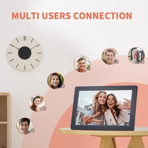 إطار صور رقمي، شاشة لمس IPS مقاس 10.1 بوصة، إطار صور رقمي واي فاي، تخزين 16 جيجابايت، تدوير تلقائي، مشاركة صور الفيديو عبر تطبيق Frameo، أبيض in Kuwait