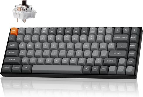 Keychron K2 Max QMK/VIA 2.4 GHz & Bluetooth Wireless Custom Mechanical Keyboard for Mac/Windows/Linux, 75% Layout Keyboard RGB Backlight Brown Switch - Black in Saudi Arabia
