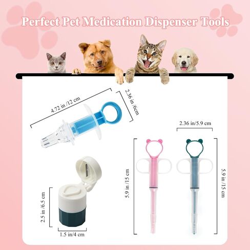 Kitten Bottle Feeding Kit – Includes Kitten Bottle, Liquid Syringe, Cat Pill Shooter, Pill Grinder, and Reusable Silicone Nipple – Ideal for Hand-Feeding Liquids, Solids, and Powders to Small Pets in Saudi Arabia