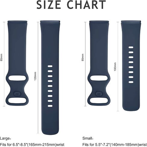 2 Pack Bands Compatible With Fitbit Versa 4 / Fitbit Versa 3 / Fitbit Sense/Sense 2 Bands, Soft Silicone Sports Bands Replacement Straps for Men Women in Saudi Arabia