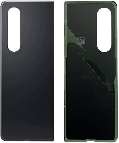 بديل الزجاج الخلفي لهاتف Samsung Galaxy Z Fold 3، غطاء خلفي زجاجي للباب مع عدسة الكاميرا والأشرطة المثبتة مسبقًا + الأدوات باللون الأسود in Kuwait